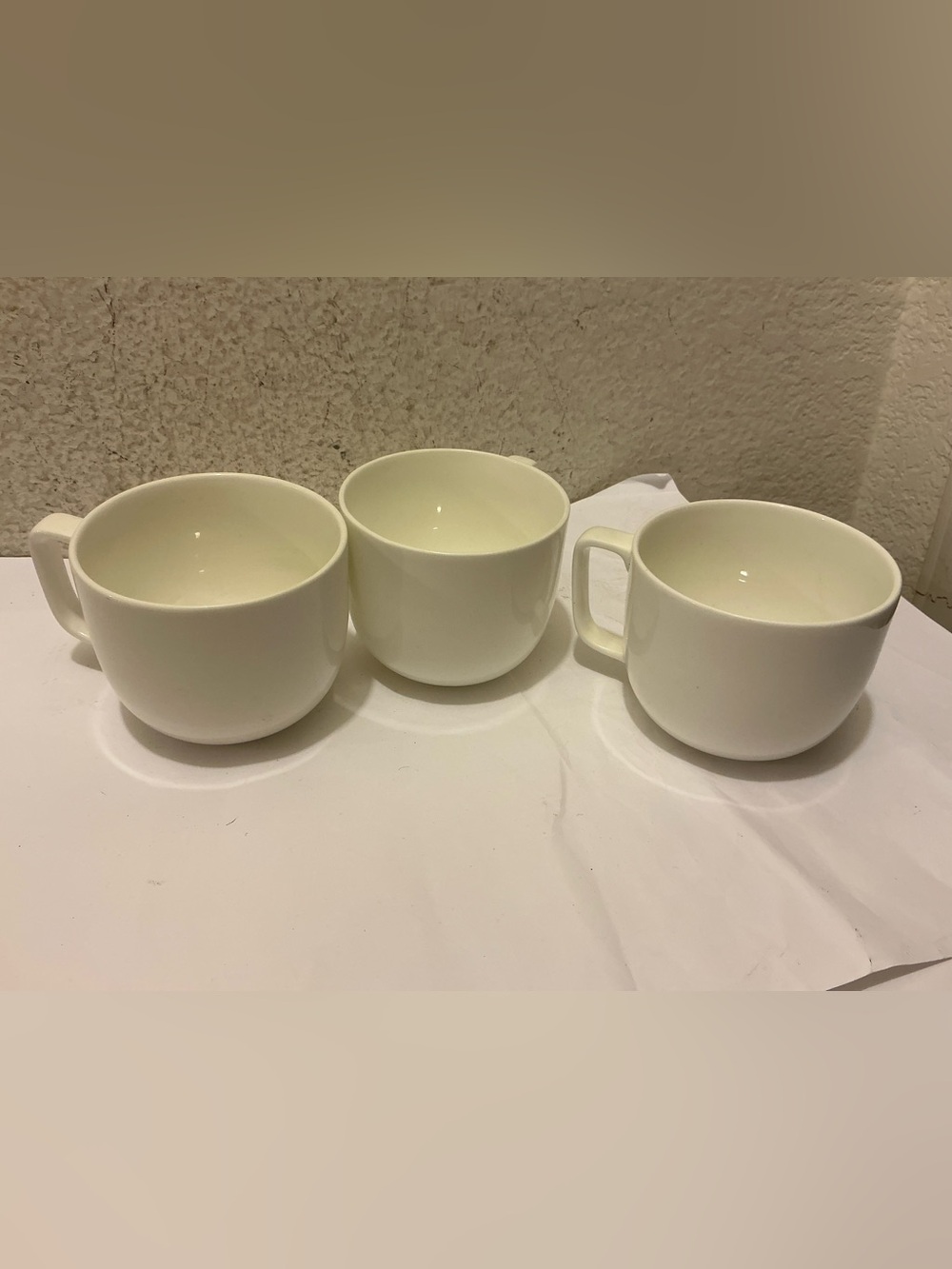 Hotel Collection white  Bone China Mug 4” X 3” Set of 3